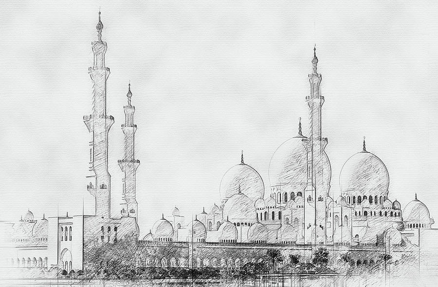 Sheikh Zayed Mosque in Abu Dhabi Digital Art by Maria Kray - Fine Art ...