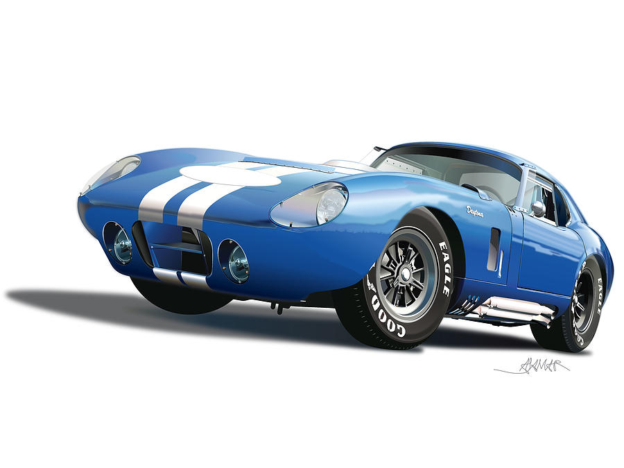 Shelby Cobra Daytona no background Drawing by Alain Jamar