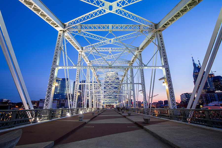 Shelby Street Pedestrian Bridge in Nashville, Tennessee, USA Photograph by Andriy Prokopenko