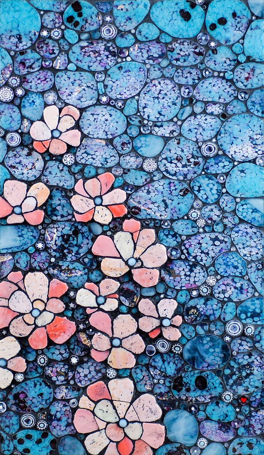 Shell Flower Glass Art by Cherie Bosela