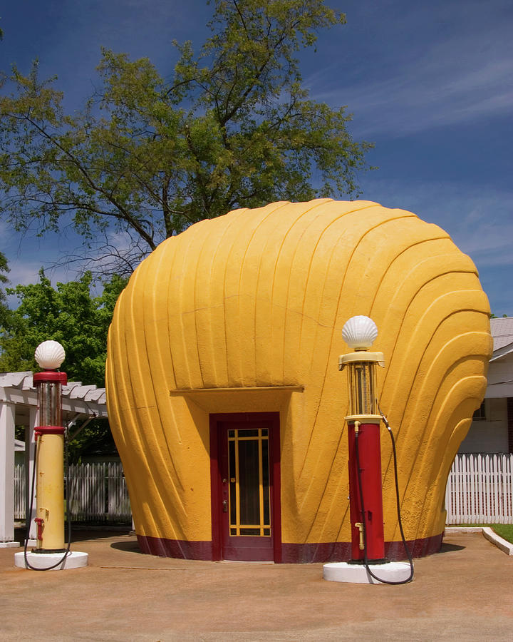 Shell Shaped Shell Station Winston-Salem NC Vertical Photograph by Bob Pardue Shell Shaped Shell Station Winston-Salem NC Vertical Photograph by Bob Pardue