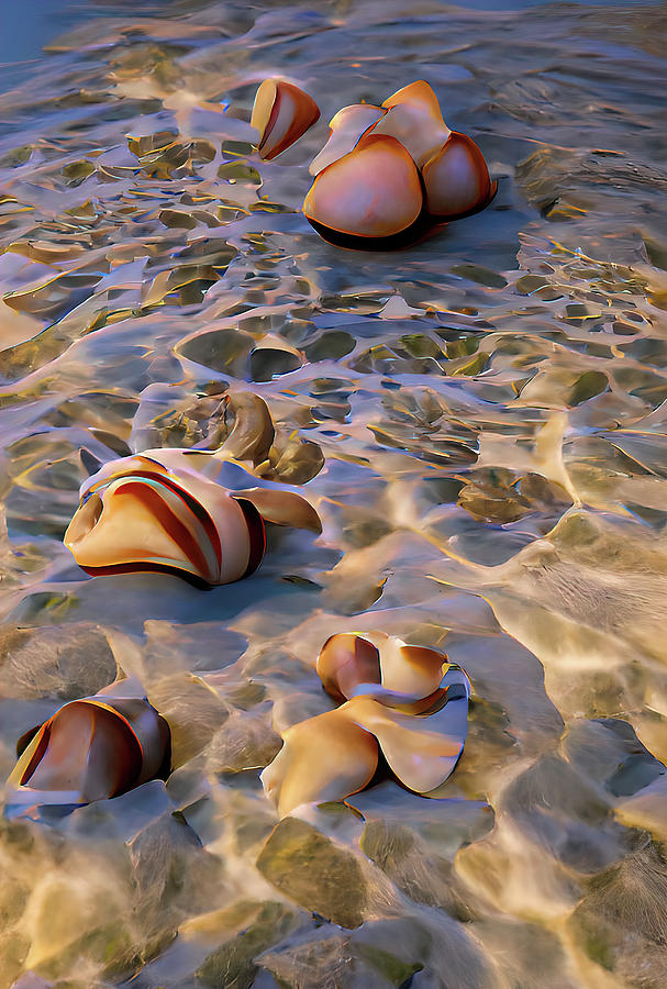 Shells In The Water Digital Art by Deborah League