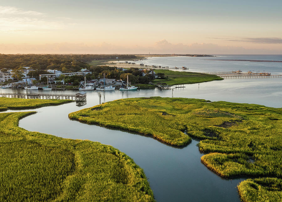 Shem Creek Golden Hour Photograph by Donnie Whitaker