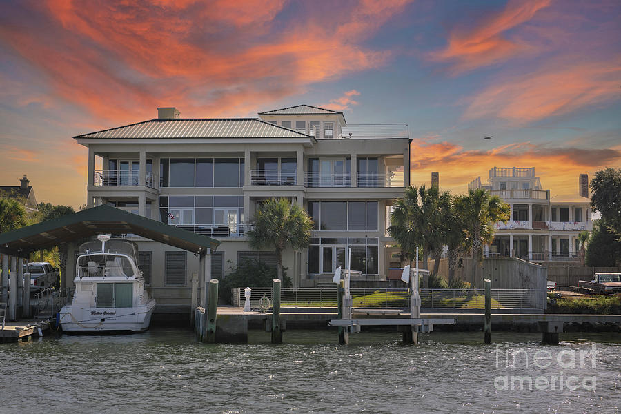 Shem Creek Home at Sunset Photograph by Dale Powell