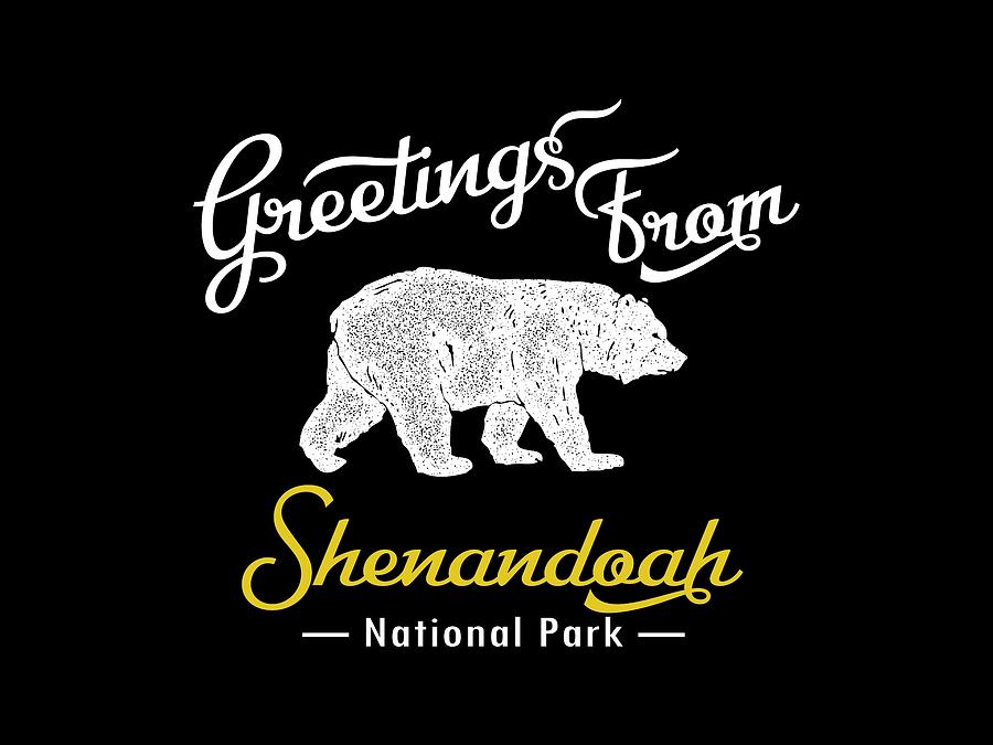 Shenandoah National Park Digital Art - Shenandoah National Park Chalk Bear by Flo Karp