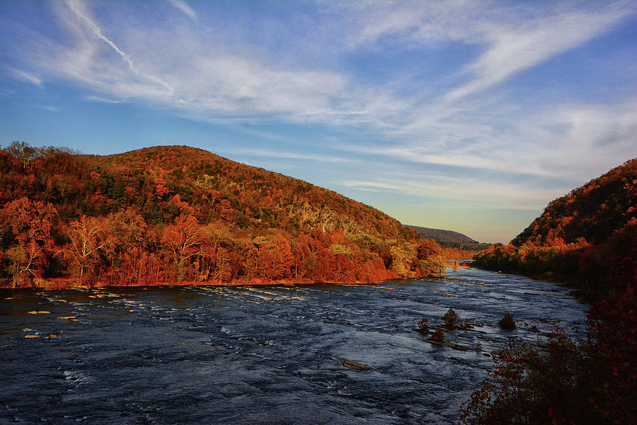 Shenandoah River Crossing Along the West Virginia Appalachian Trail in Autumn Photograph by Raymond Salani III
