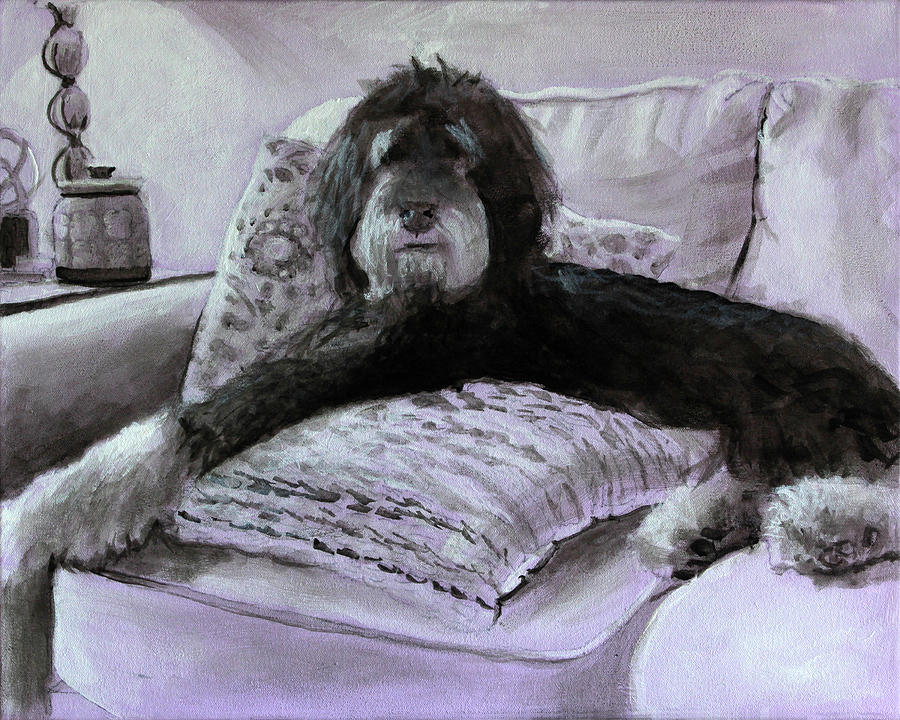 Shep the drawing Painting by David Zimmerman