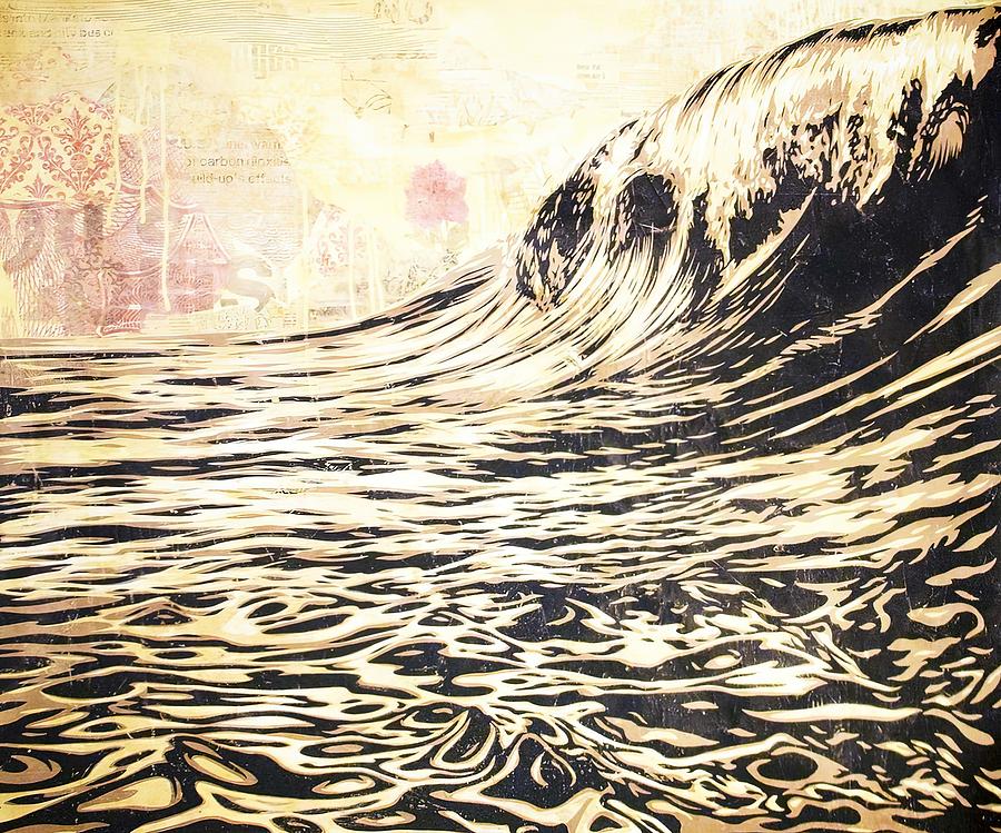 Shepard Fairey Dark Wave Painting by Reynolds Paul - Fine Art America