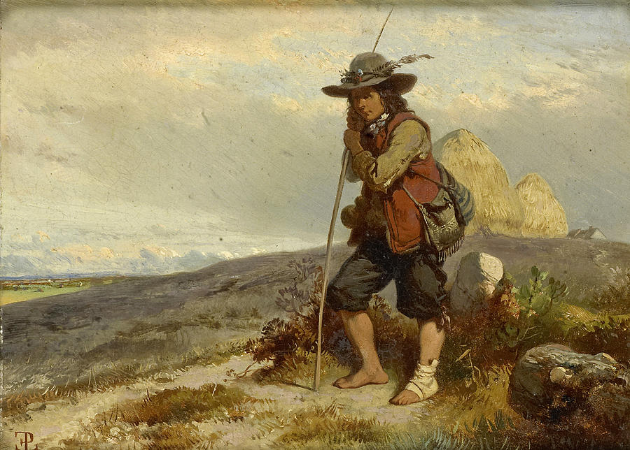 Shepherd boy Painting by Eugene Le Poittevin