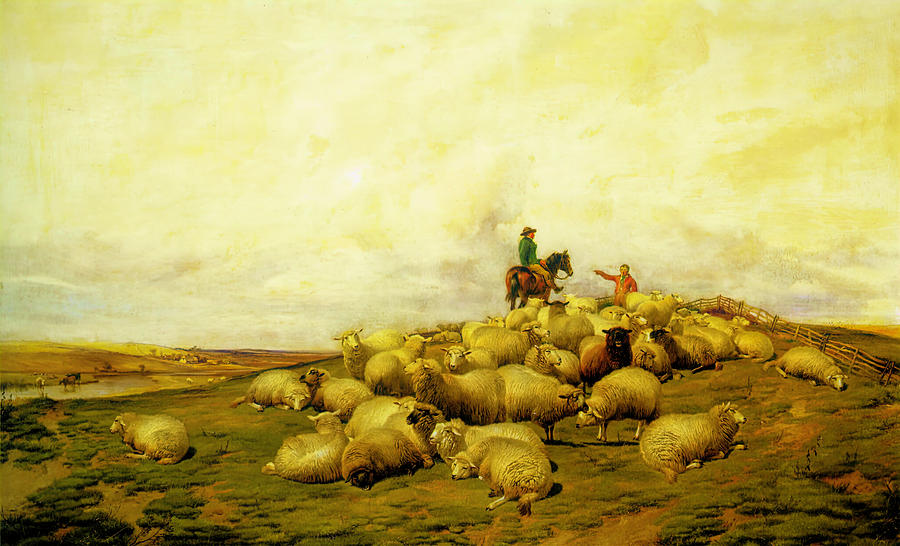Shepherd With His Flock  Photograph by Thomas Sidney Cooper