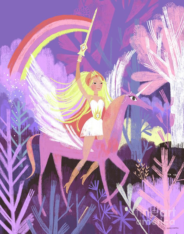 Unicorn Drawing - SheRa Princess of Power by Kate Cosgrove