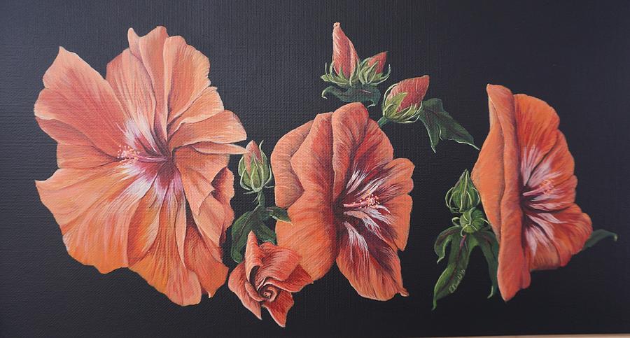 Sherbet Hibiscus Painting by Elissa Ewald