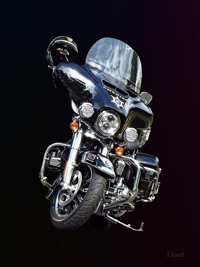 Sheriffs Motorcycle Photograph by Susan Savad Sheriffs Motorcycle Photograph by Susan Savad