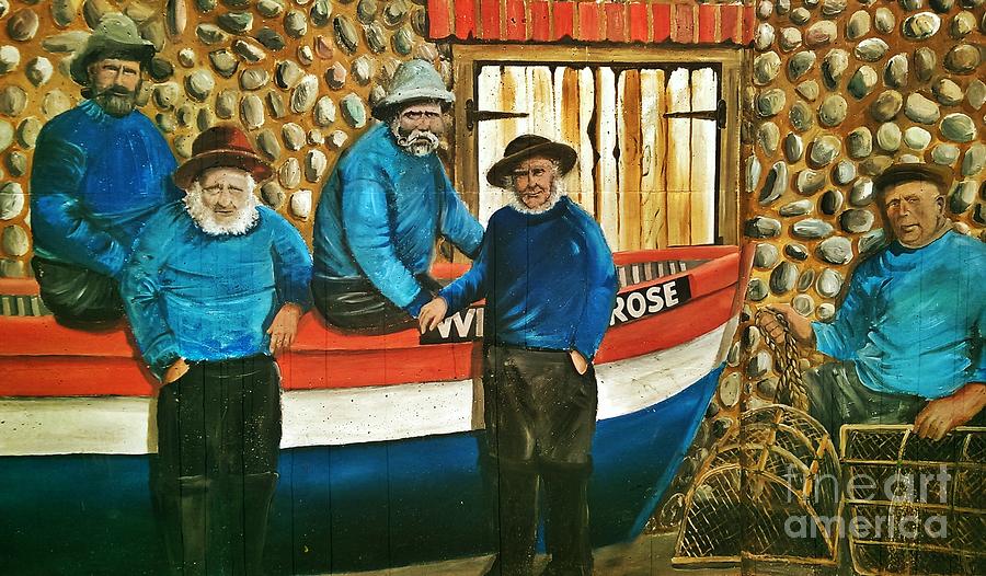 Sheringham Sea Front Fishermen Wall Painting Photograph by Amalia Suruceanu