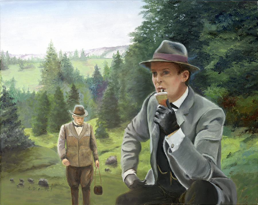 Sherlock Holmes and Watson in the Final Problem Painting by Cecilia Brendel