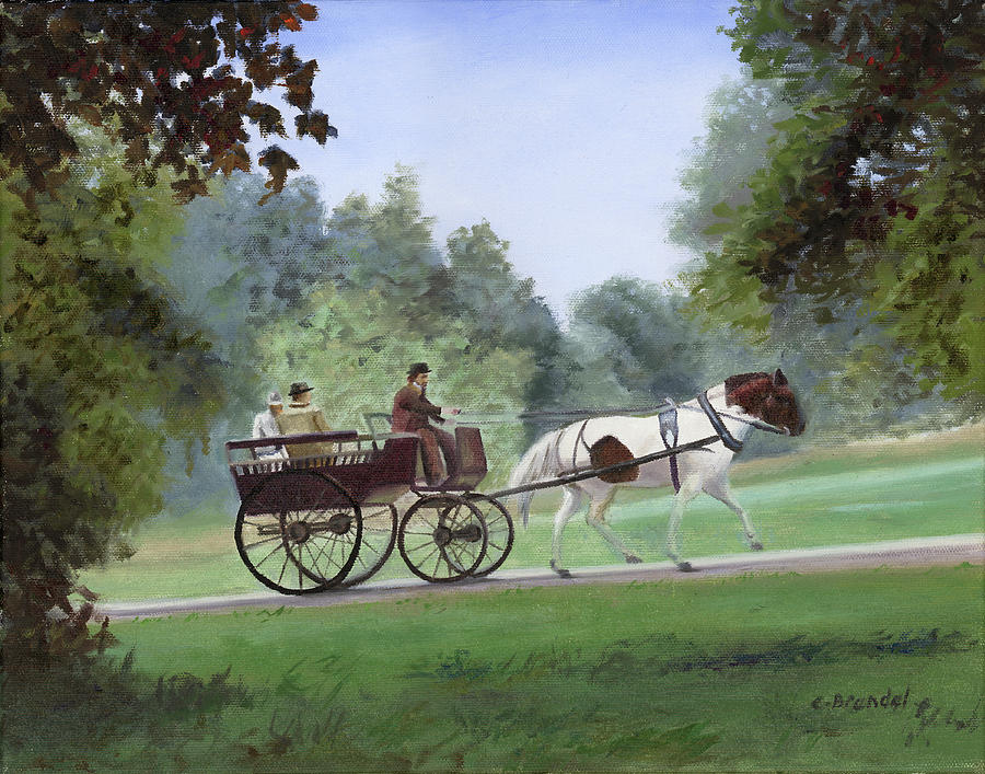 Sherlock Holmes Ride to Ripley Castle Painting by Cecilia Brendel