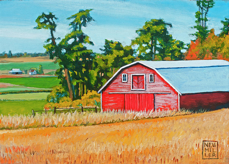 Sherman Squash Barn Painting by Stacey Neumiller