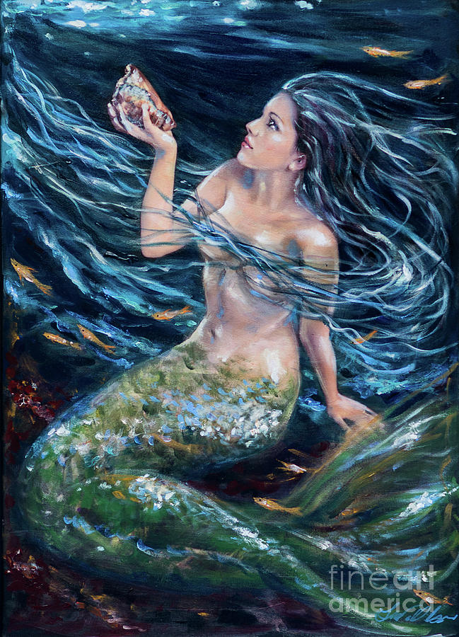 Sherri Underwater Painting by Linda Olsen