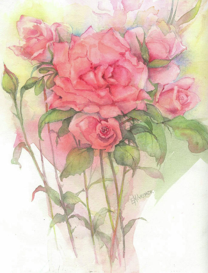 Sherrylin's roses Painting by Elsie Archer - Fine Art America