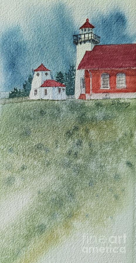 Sherwood Point Lighthouse study Painting by DParins Zich - Fine Art America