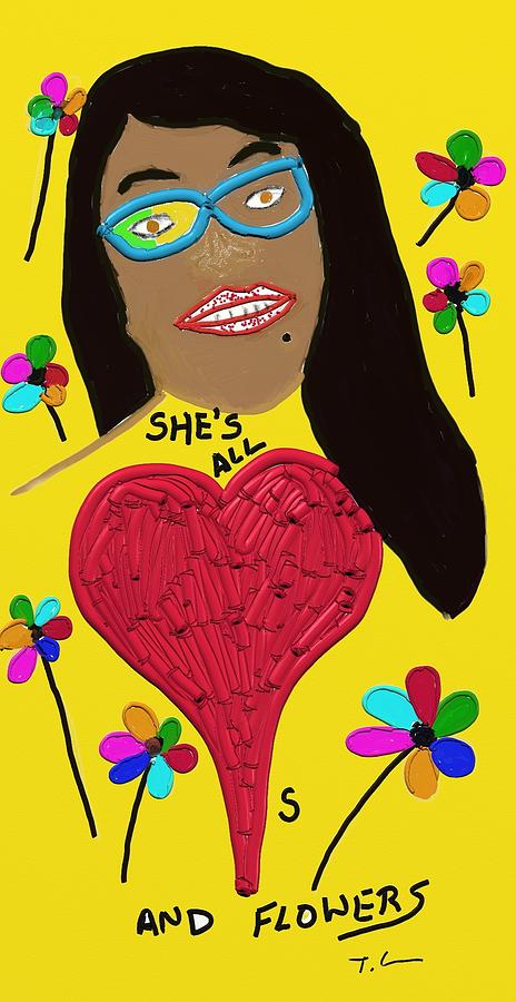 Shes All Hearts And Flowers Painting by Tony Camm