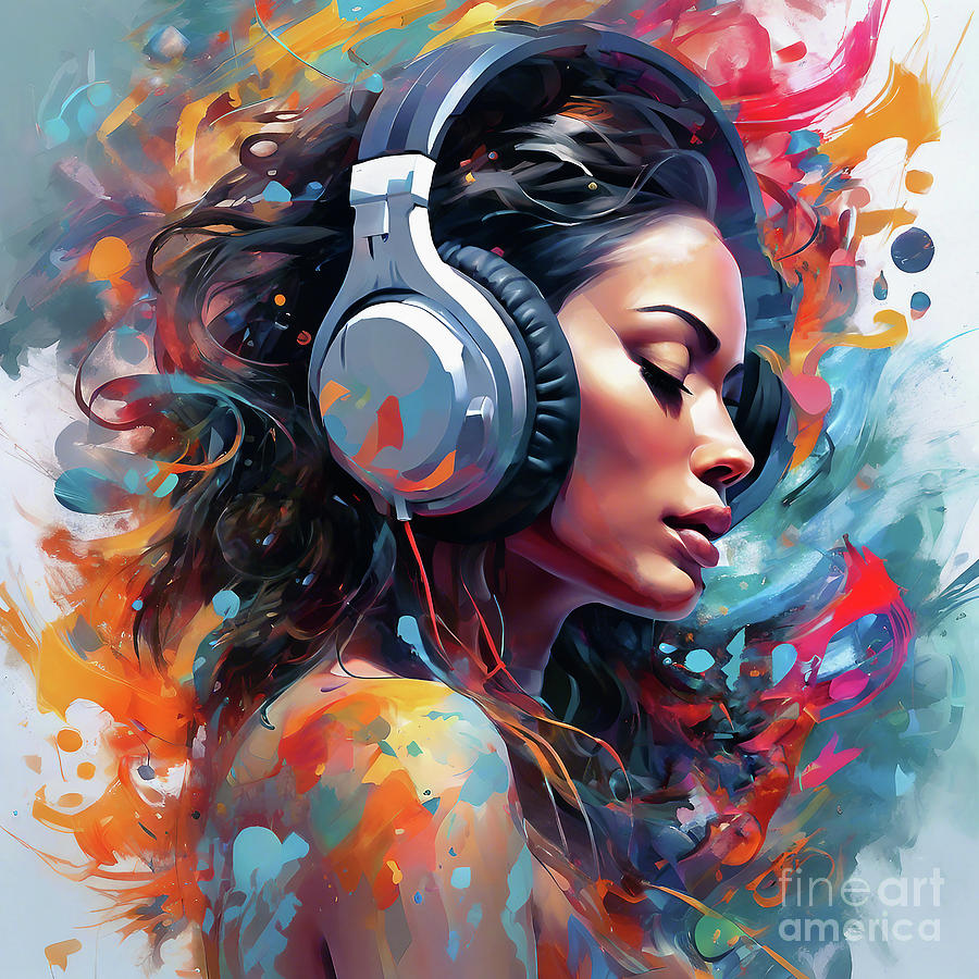 Shes Lost In Music Digital Art by Ian Mitchell