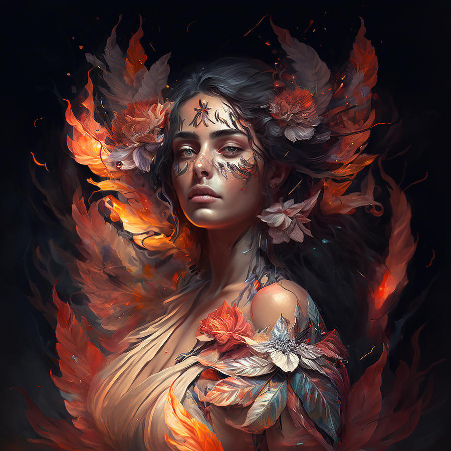 Shes On Fire 0001 Digital Art by Jennifer Hotai