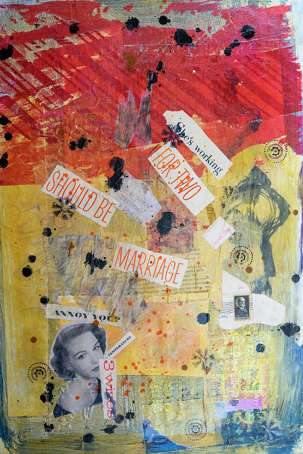 Shes Working Mixed Media by Cathy Anderson