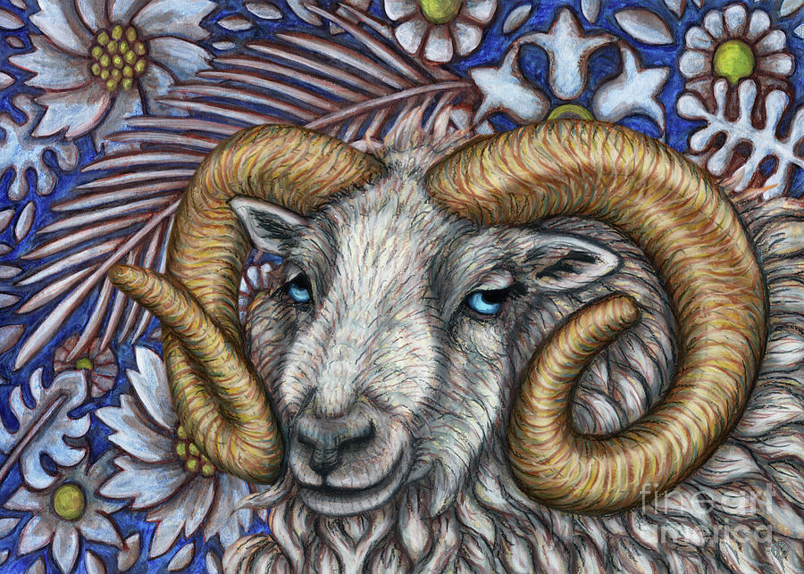 Shetland Ram Tapestry  Painting by Amy E Fraser