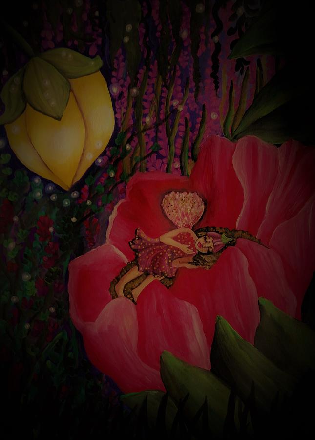 Sleeping flower fairy Painting by Tara Krishna