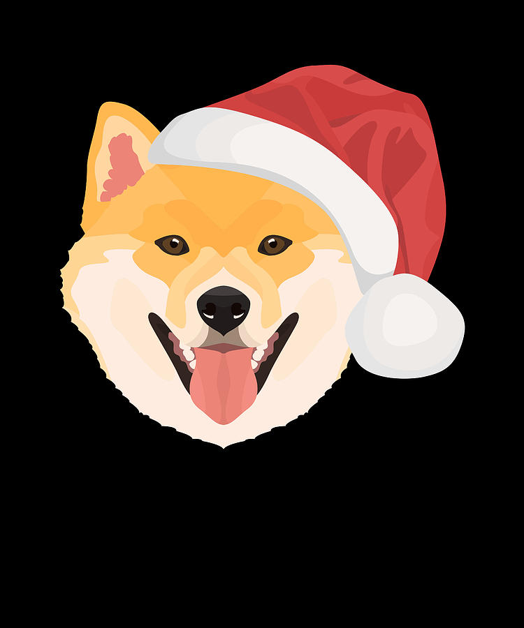 Shiba Inu Christmas Digital Art By Greenoptix Fine Art America