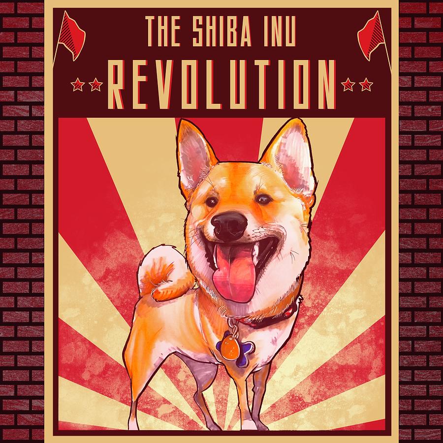 Shiba Inu REVOLUTION Drawing by Canine Caricatures By John LaFree Shiba Inu REVOLUTION Drawing by Canine Caricatures By John LaFree