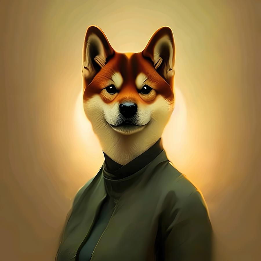 Shiba Portrait Digital Art by Obsidian Art-X - Pixels