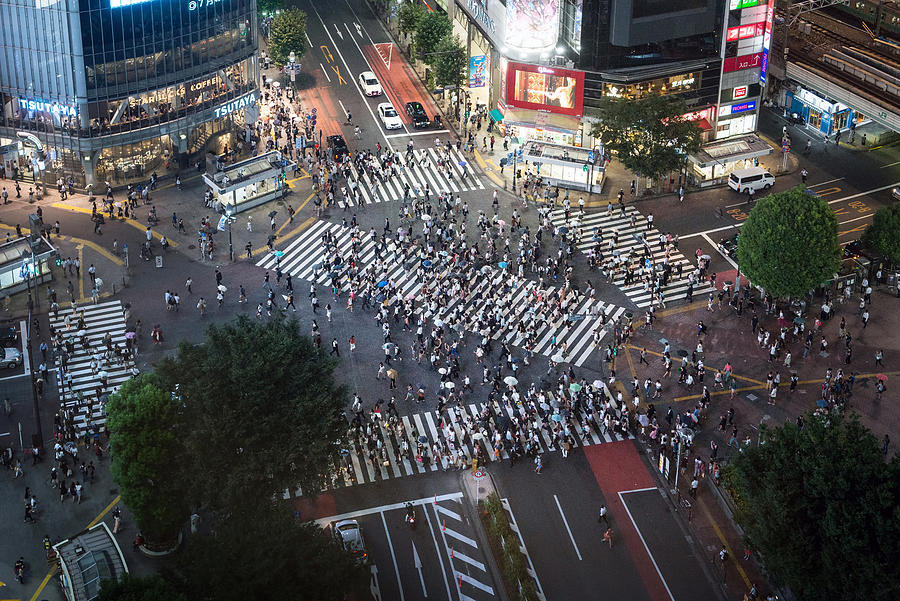 Shibuya Crossing at night Photograph by Noppawat Tom Charoensinphon