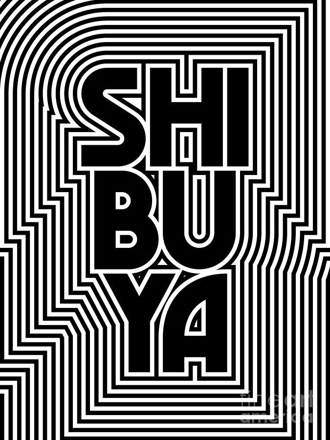 Shibuya Tokyo Neighbourhood Text Pattern Japan Digital Art by Organic Synthesis Shibuya Tokyo Neighbourhood Text Pattern Japan Digital Art by Organic Synthesis