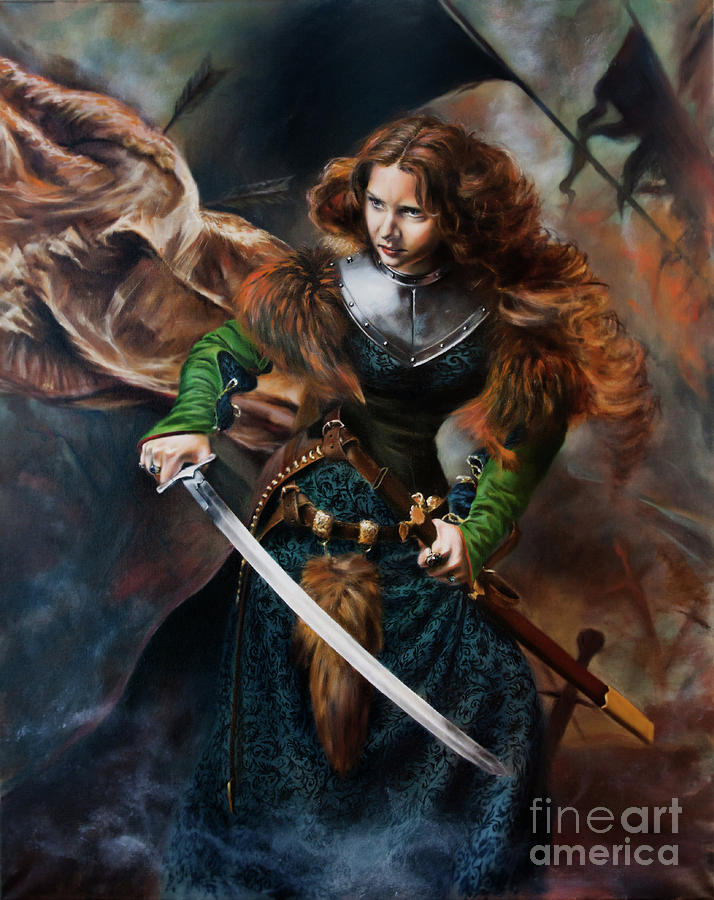 Shield-maiden Painting by Andrew Gusev - Pixels