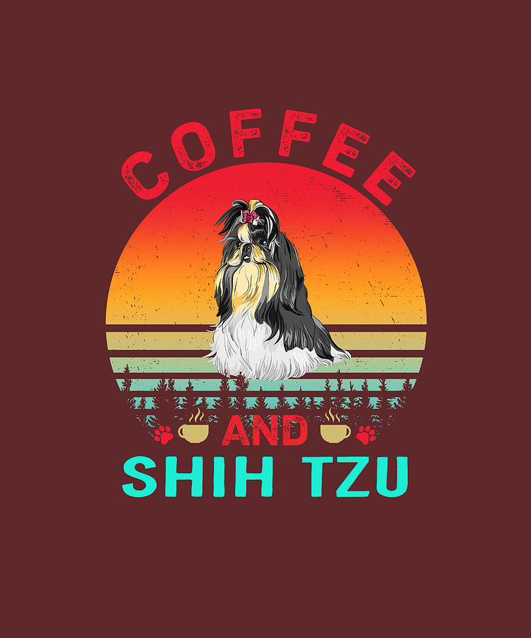 Shih Tzu and Coffee Digital Art by Job Shirts - Fine Art America