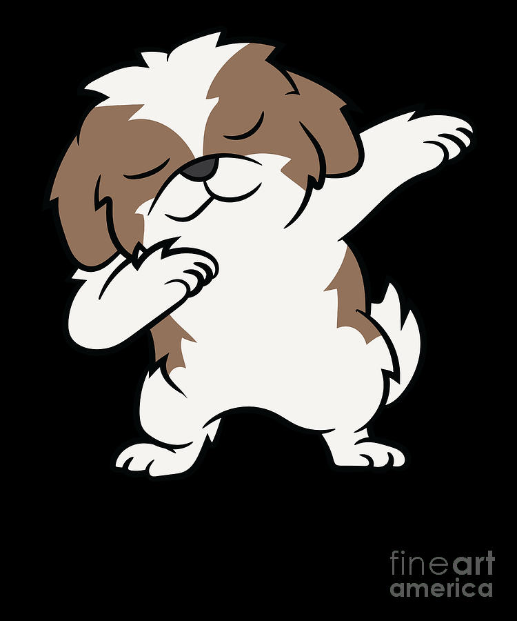 Shih Tzu Dabbing Love Shih Tzu Dogs Digital Art by EQ Designs - Fine ...