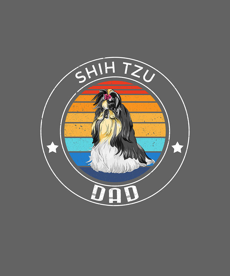 Shih Tzu Dad Digital Art By Job Shirts - Fine Art America