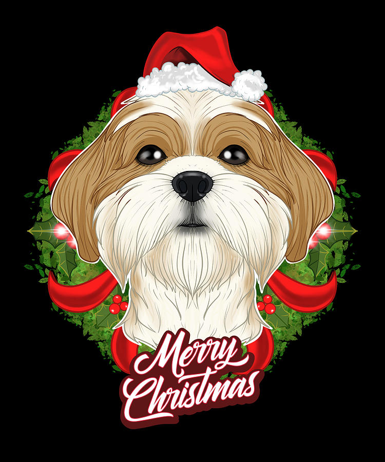 Shih Tzu Lover I Merry Christmas Shih Tzu Digital Art by Maximus ...