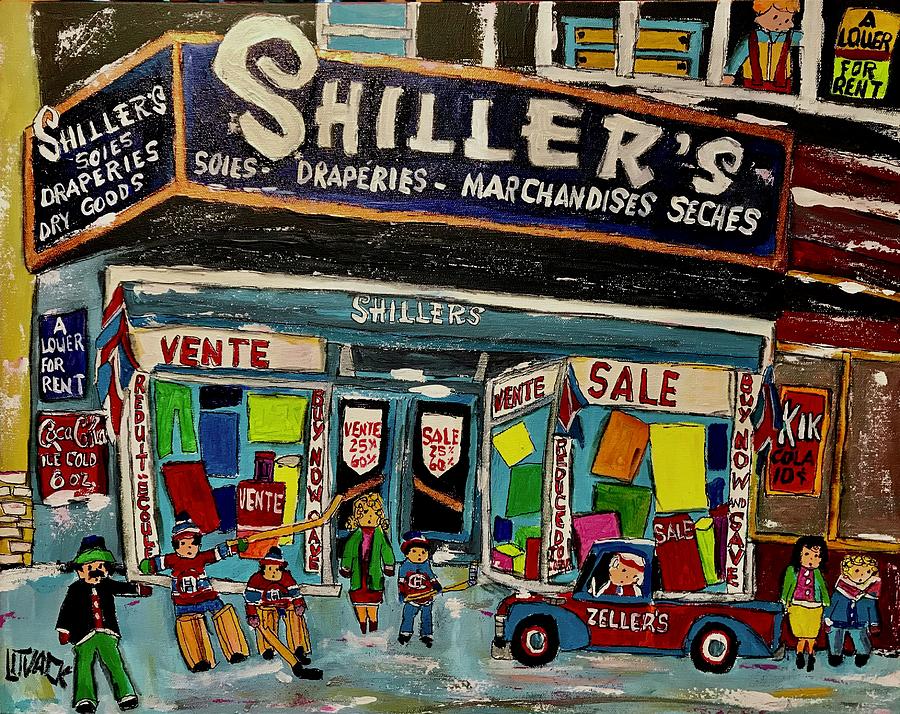 Shillers Draperies Montreal Painting by Michael Litvack