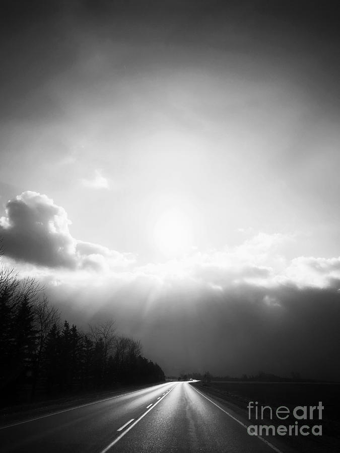 Shimmering Roads in Black and White Photograph by Diana Rajala