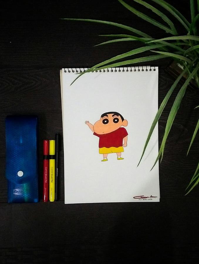 Easy Shinchan Drawing Step-by-Step for Kids/Beginners