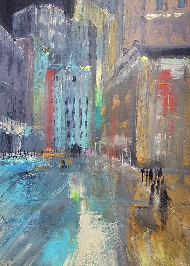 Shine Bright Cityscape Painting by Lisa Kaiser