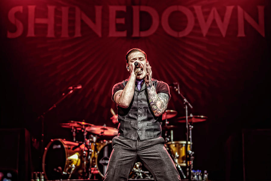Anaheim Photograph - Shinedown - Brent Smith by William Towner