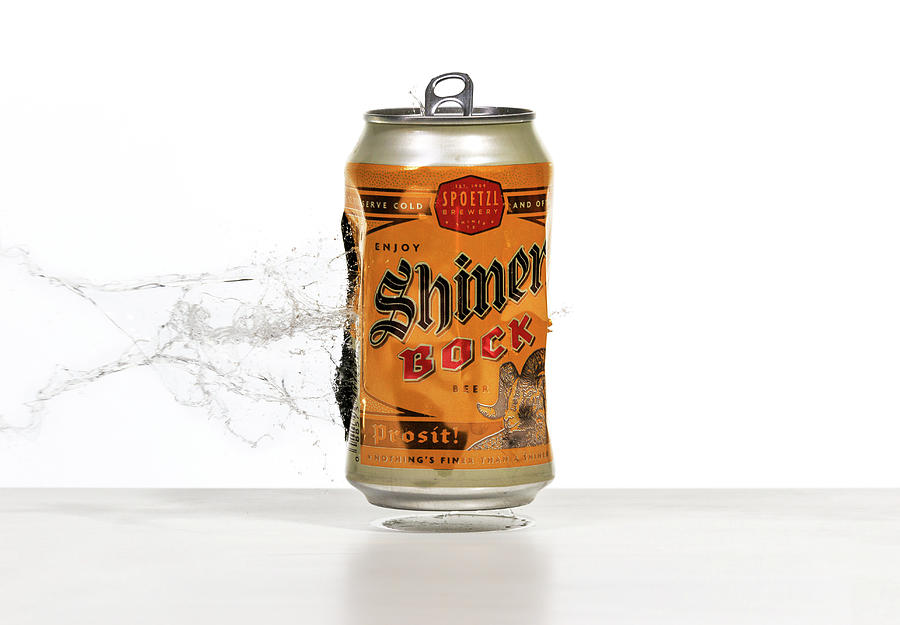 Shiner Beer Can Exploding Photograph by David Ilzhoefer Fine Art America