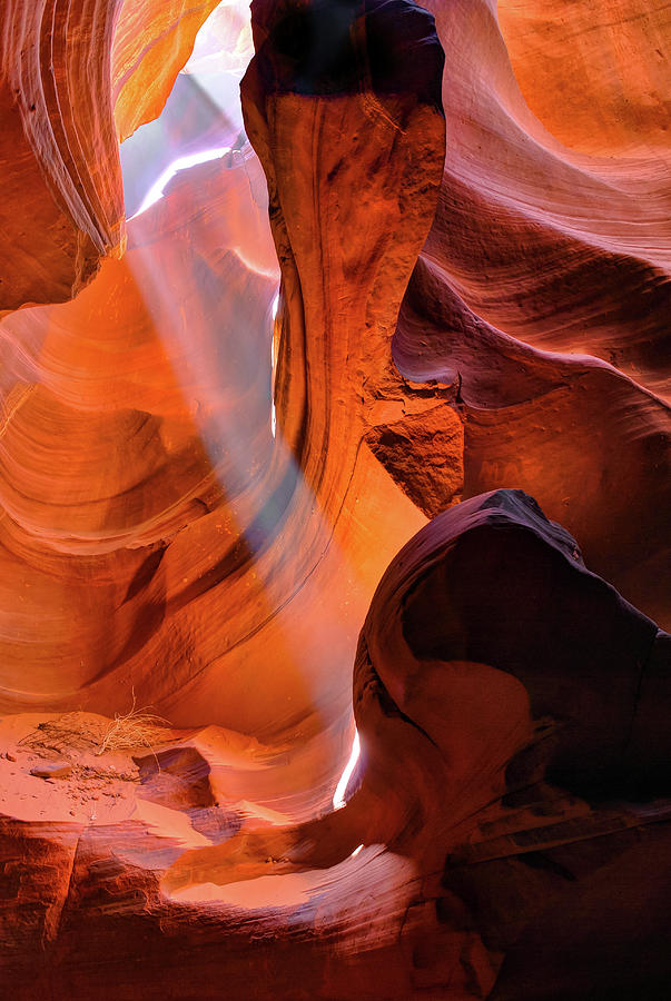 Shining Light Into Antelope Canyon - Page Arizona Photograph