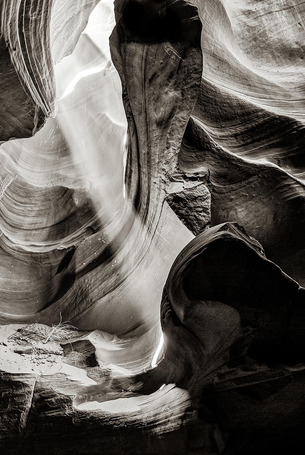 Shining Light Into Antelope Canyon - Page Arizona - Sepia Photograph