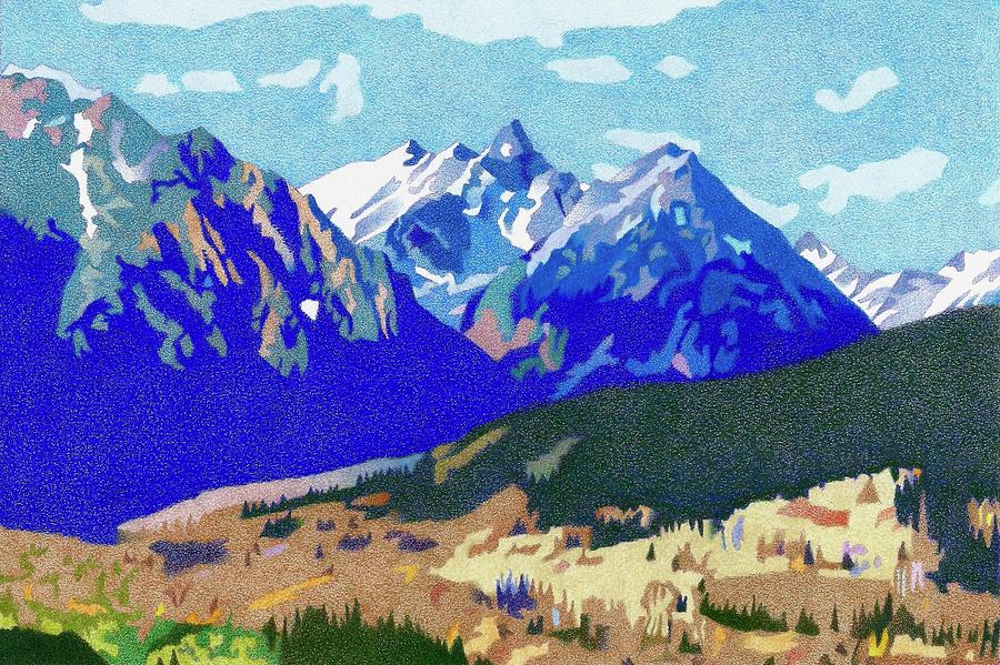 Shining Mountains Drawing By Dan Miller
