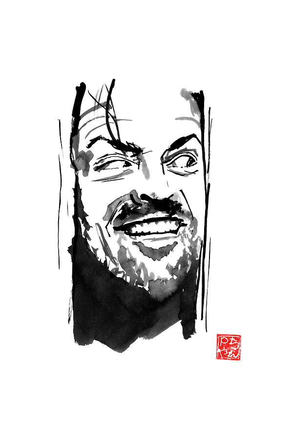 Jack Nicholson Drawing - Shining by Pechane Sumie